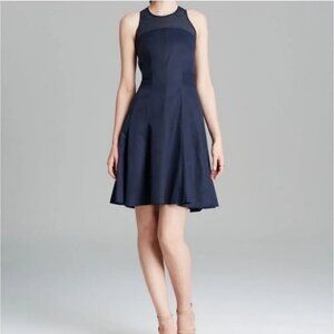 Rebecca Taylor Laser Cut Flare Midi Dress